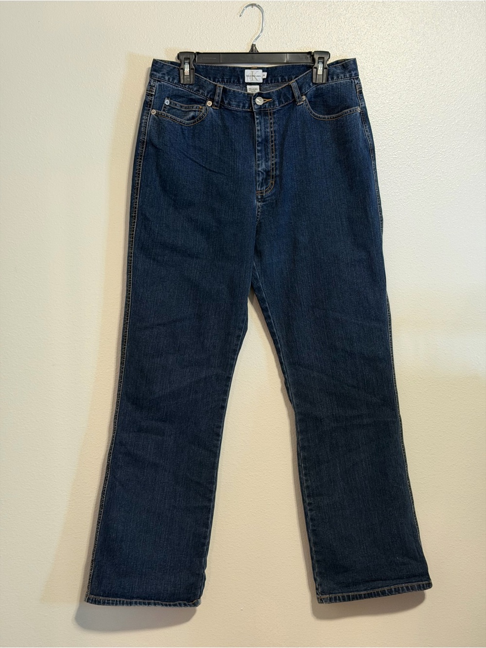Calvin Klein Jeans High-Rise Dark Blue Straight Leg Jeans